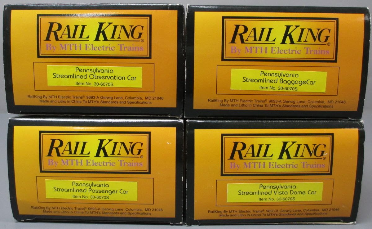 MTH 30-6070 O Pennsylvania O-27 Streamlined Passenger Set (Set of 4) LN/Box