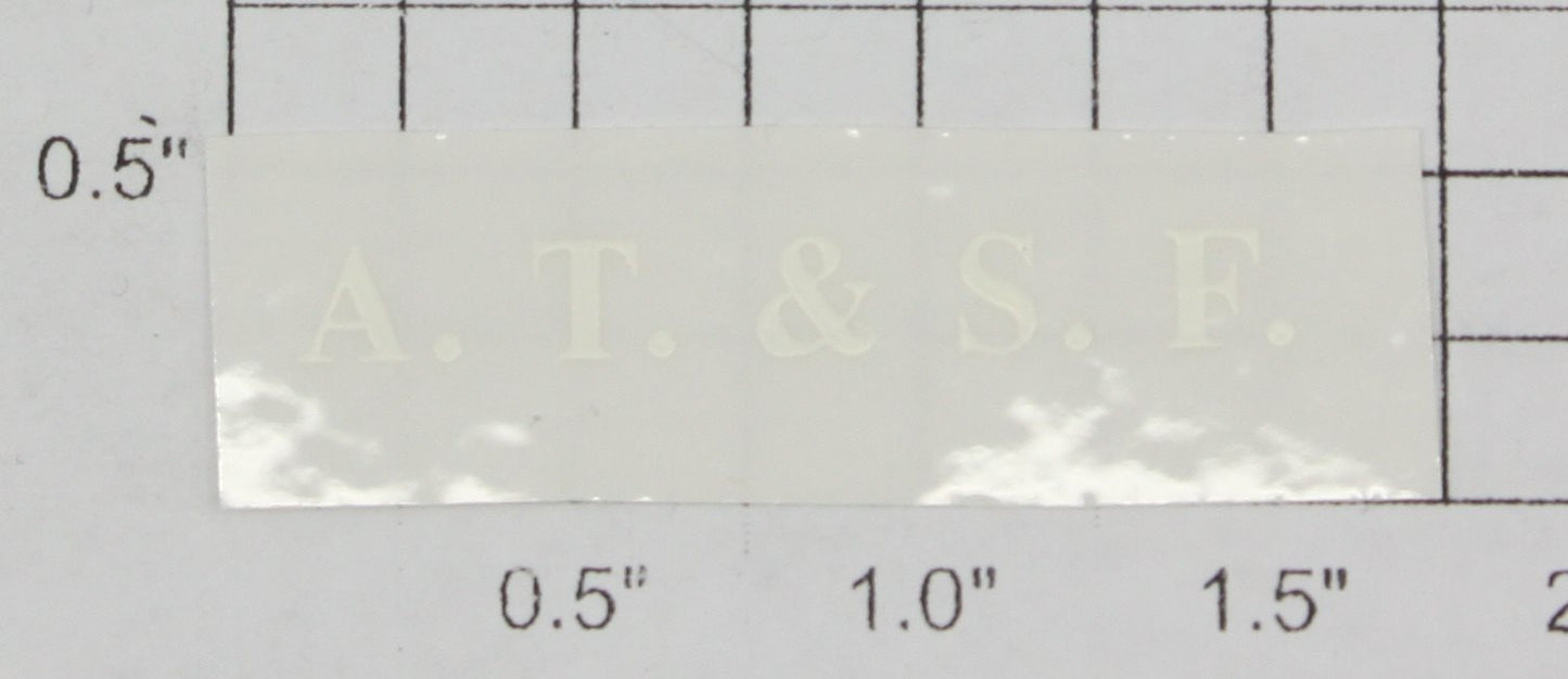 Lionel 622-01 Cream Lettering "A.T. & S. F." Sticker Decal with Adhesive