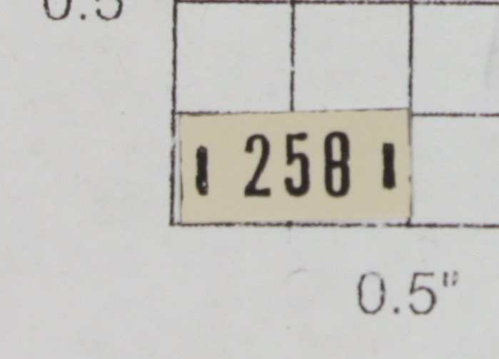 Lionel 258-3 "258" Number Plate for Boiler Front