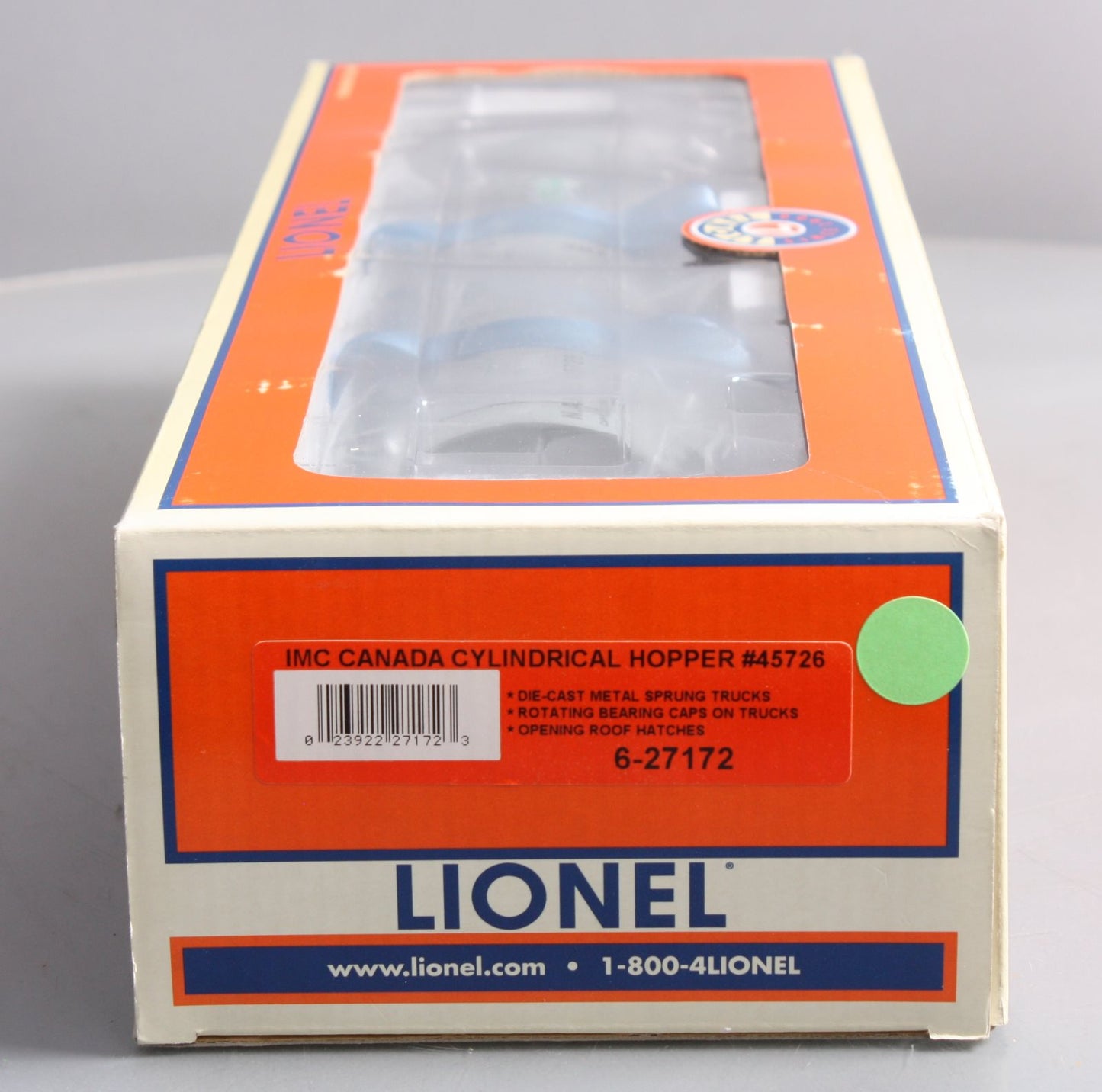 Lionel 6-27172 O Gauge IMC Canada Cylindrical 3-Bay Covered Hopper #45726