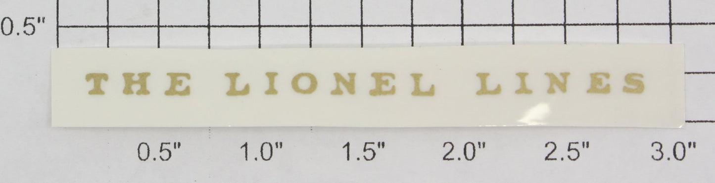 Lionel 811-11 Gold Lettering "The Lionel Lines" Sticker Decal