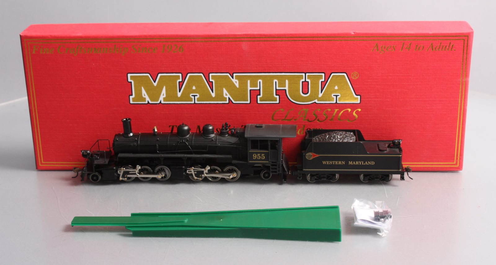 Mantua H0 - Locomotive à vapeur avec tender (1) - Locomotive à vapeur avec un fumigène - C.P.R.R Mantua H0 - Locomotive à vapeur avec tender (1) - Locomotive à vapeur avec un fumigène - C.P.R.R