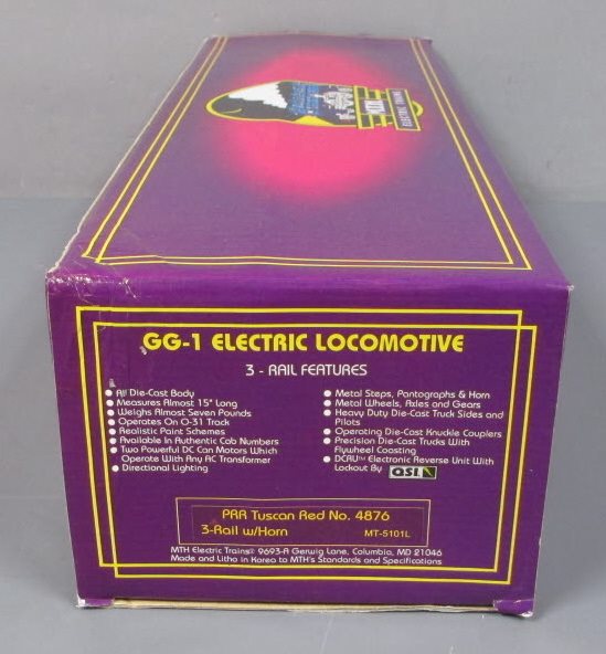 MTH 20-5101-0 O Pennsylvania GG-1 Tuscan Red Electric Locomotive #4876 LN/Box
