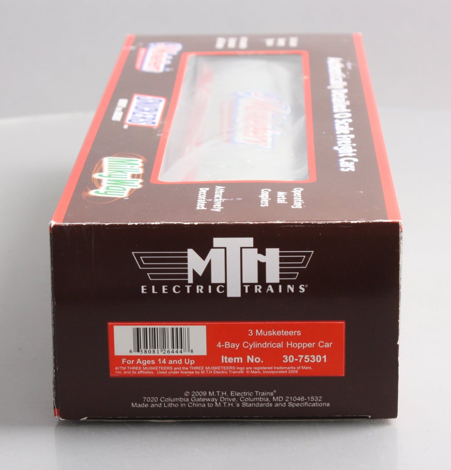 MTH 30-75301 3 Musketeers 4-Bay Cylindrical Hopper Car