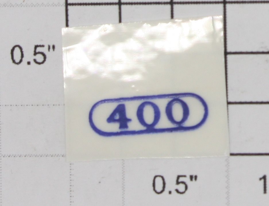 Lionel 400-2 #400 Blue Lettering "400" Sticker Decal