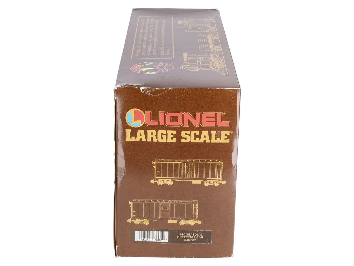 Lionel 8-87007 G Scale 1990 Christmas Boxcar LN/Box