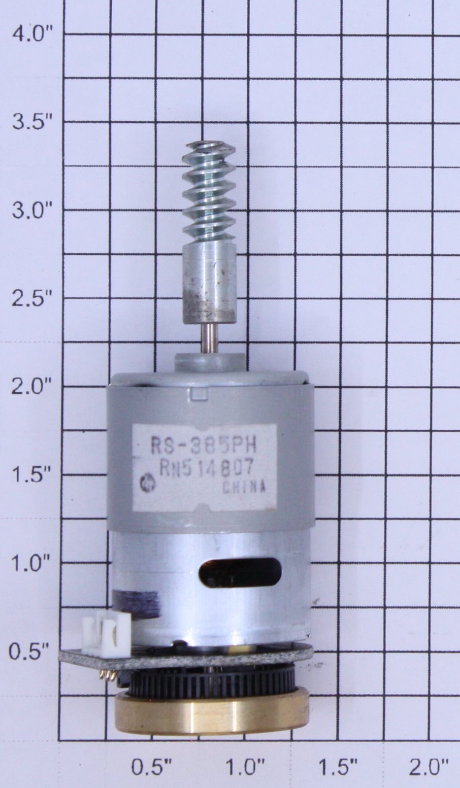 Acme RS-385PH 12.0 Volt DC Motor with Worm Gear and Flywheel