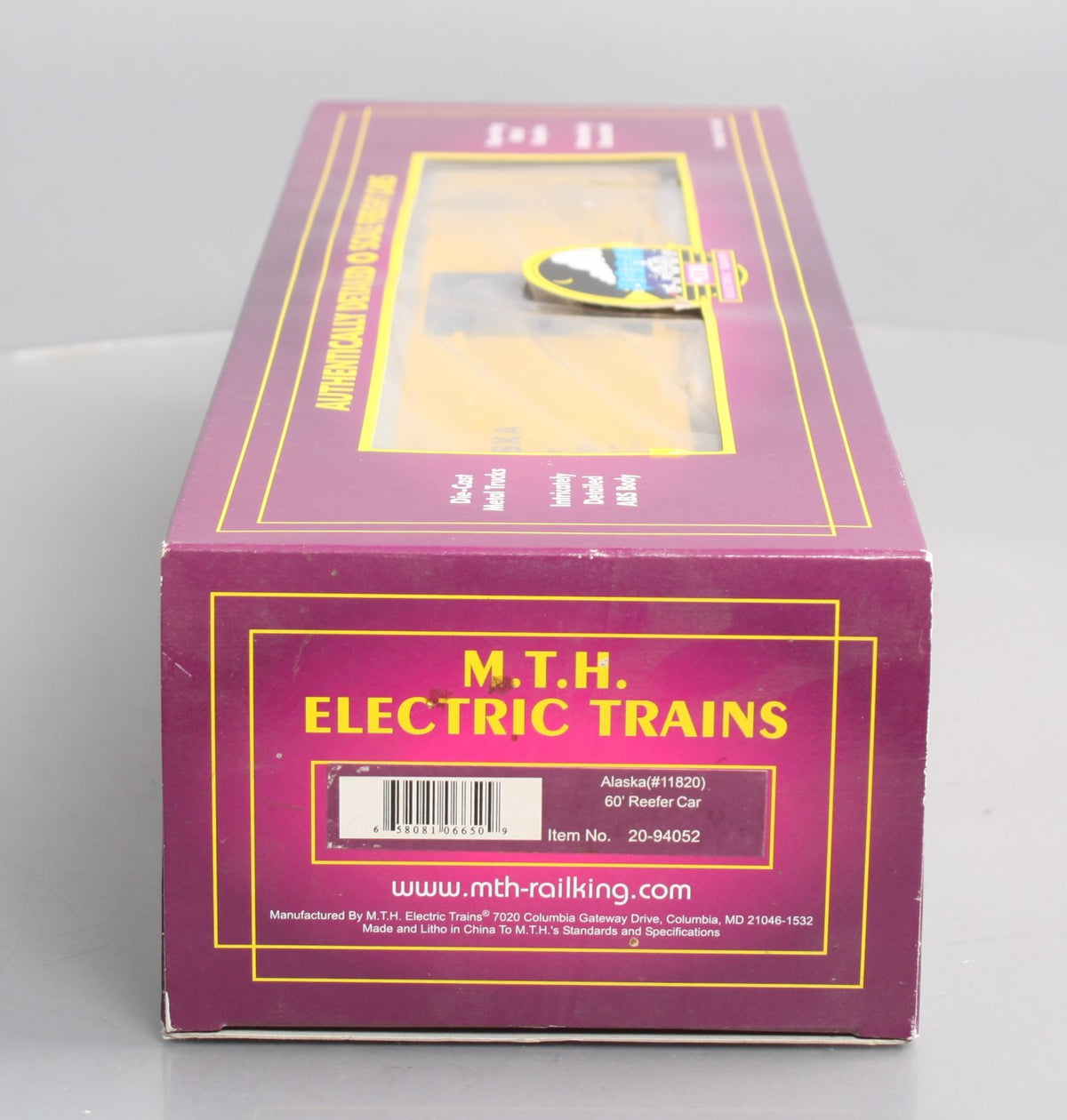 MTH 20-94052 O Alaska 60' Reefer Car #11820 NIB
