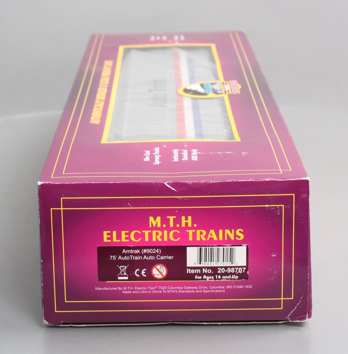 MTH 20-98707 Amtrak 75' AutoTrain Auto Carrier