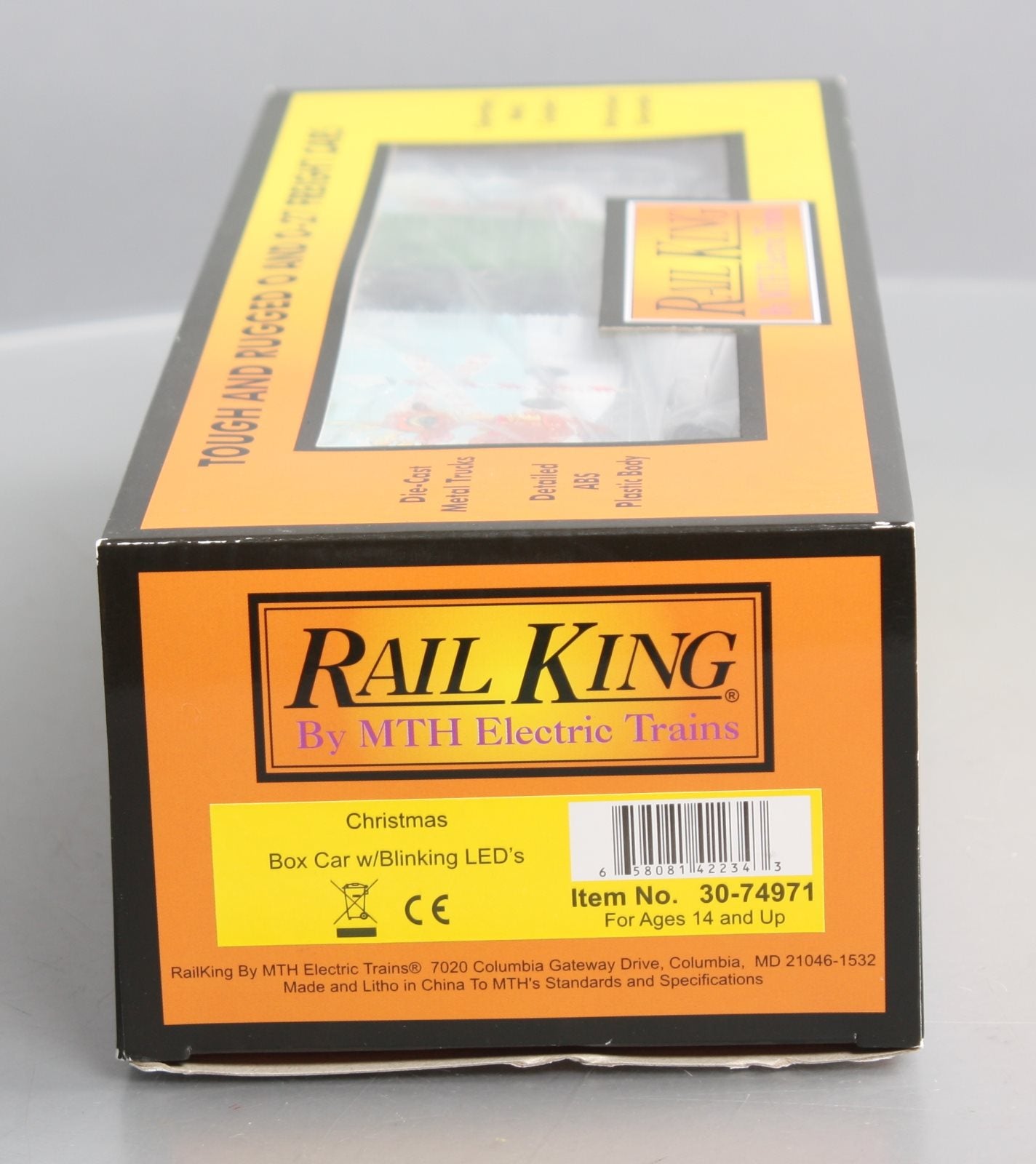 MTH 30-74971 O Scale Christmas Box Car w/ Blinking LEDs LN/Box