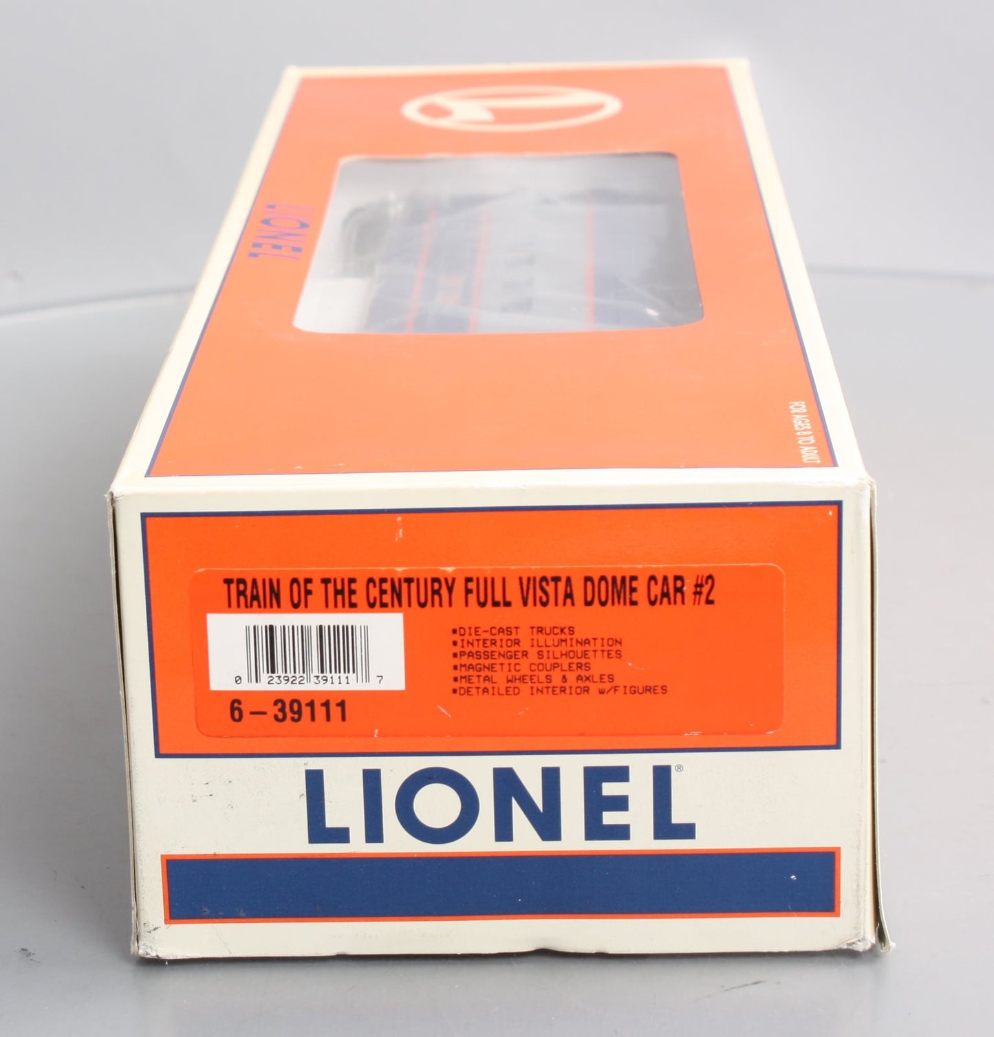 Lionel 6-39111 O Gauge Train of the Century Full Vista Dome Car #2 ("Of The") LN/Box