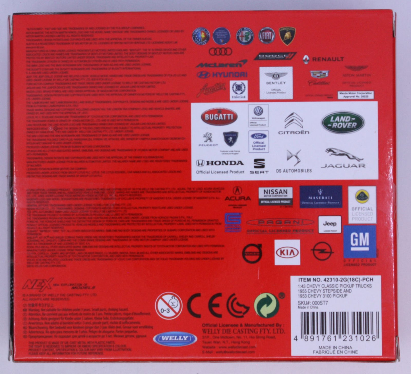 Welly 000ST7 Twin Pack 1:43 Chevy Pickup Trucks 55' Sidestep & 53' 3100 Pickup