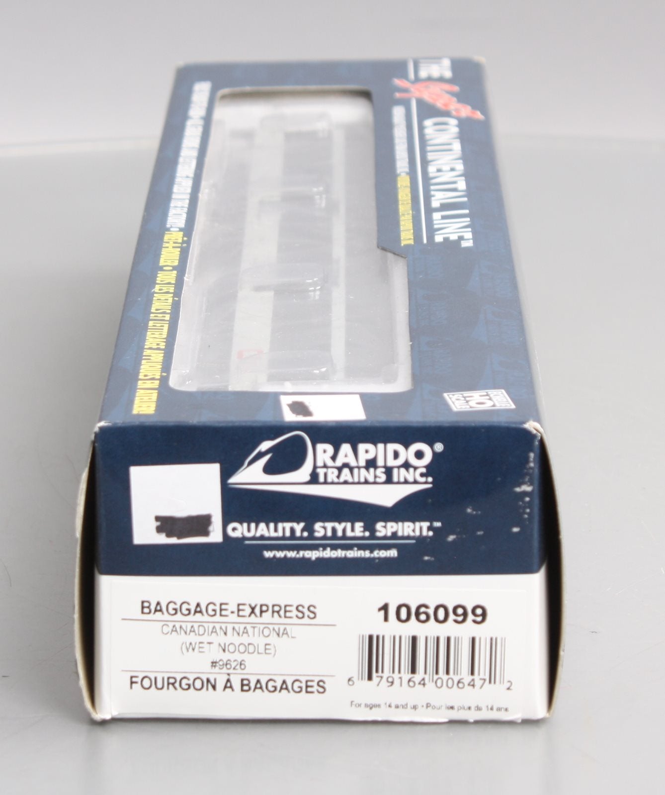 Rapido Trains 106099 HO Canadian National 73' 6" Smooth Side Baggage #9626