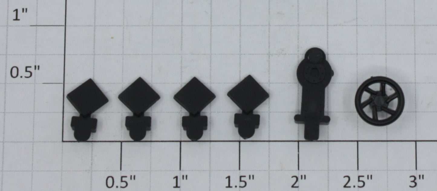 K-Line K6300-7C Diamond Placard Warning Sign Set w Brake Wheel & Stand