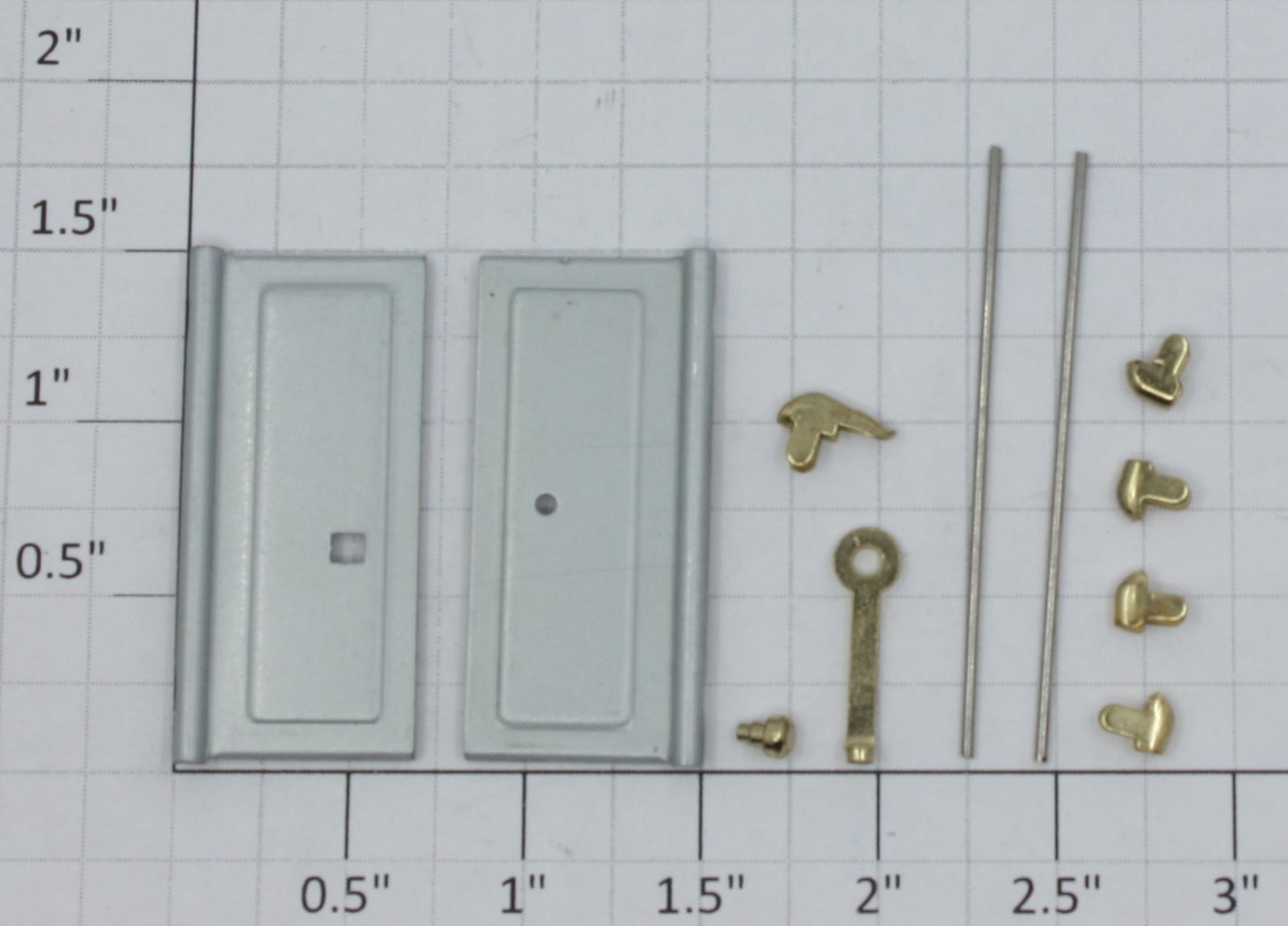 MTH TP-SF00032 Unpainted Reefer Door Kit with Brass Handles