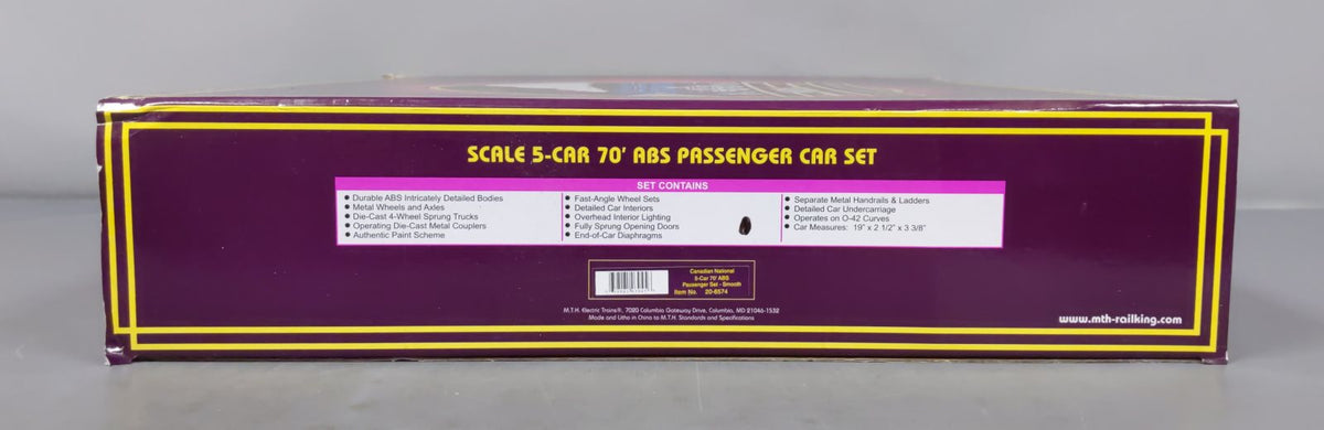 MTH 20-6574 O Canadian National 70' Streamlined Passenger Car Set (Set of 5) LN/Box