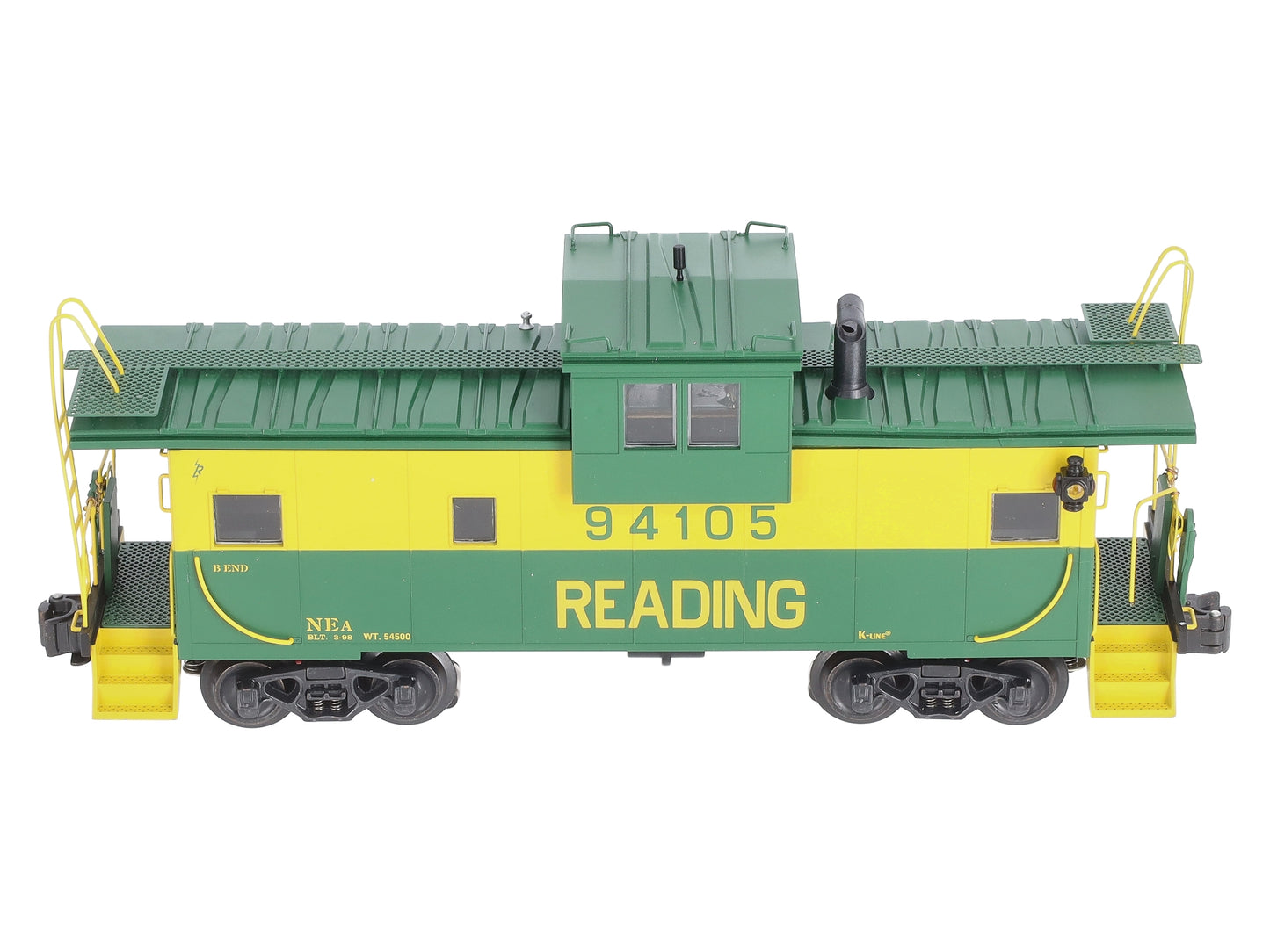 K-Line K613-1932 O Gauge Reading Extented Vision Scale Smoking Caboose #94105 LN/Box