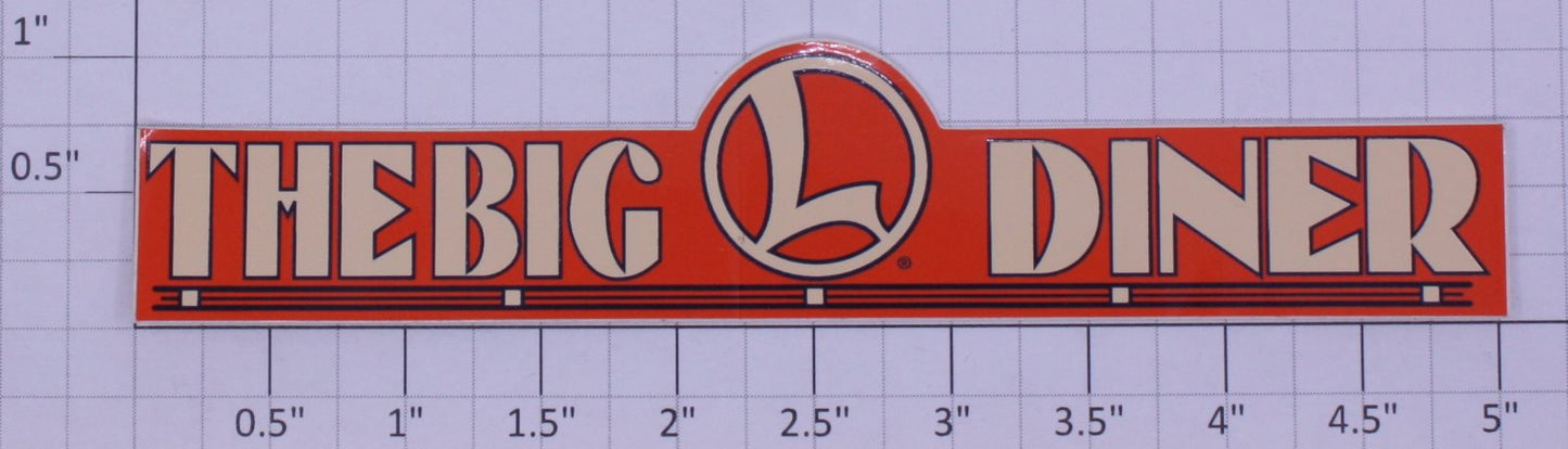 Lionel 12952-12 "The Big L Diner" Sign Decal Sticker