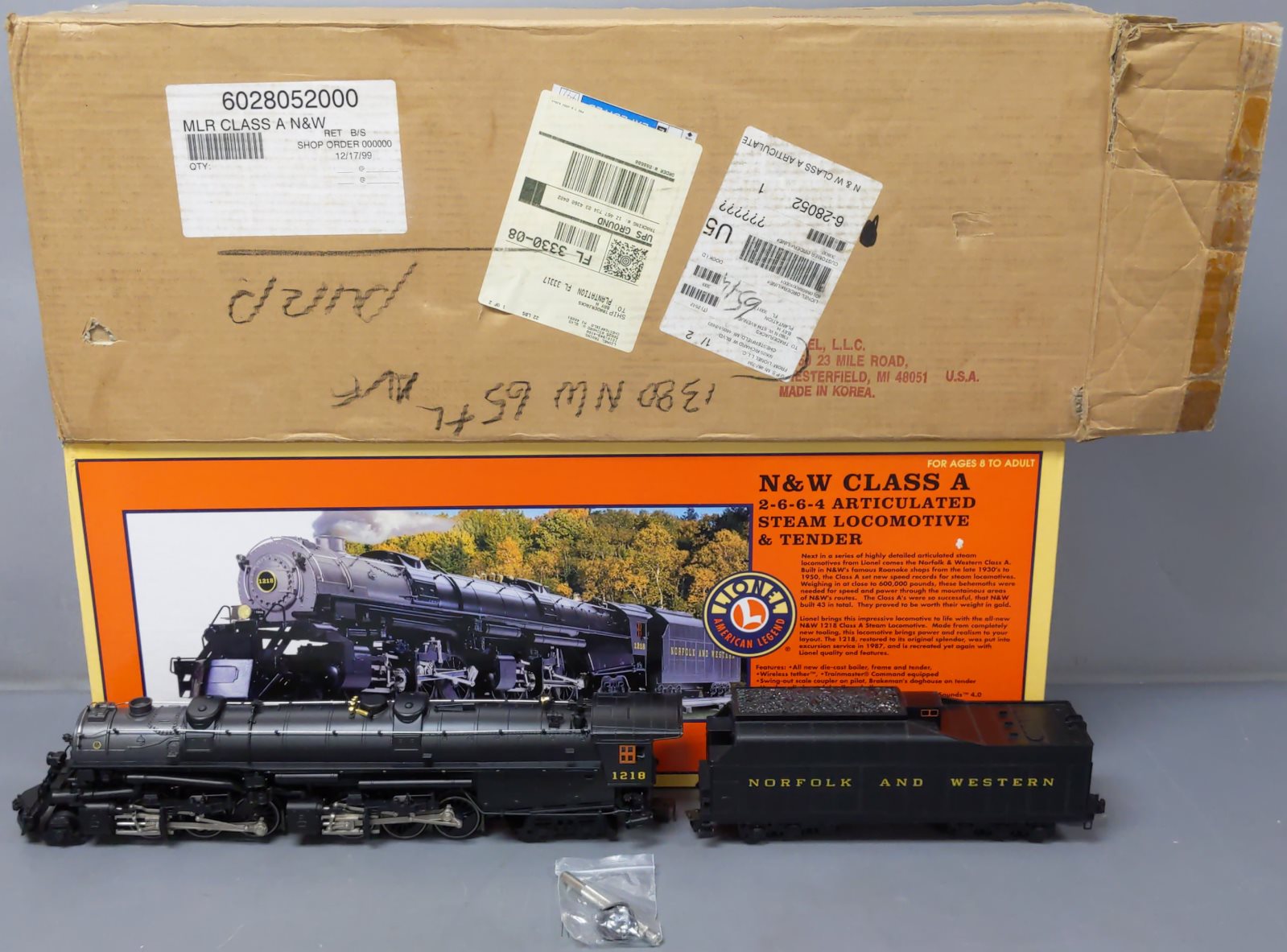 Lionel 6-28052 O Gauge N&W Class A Articulated 2-6-6-4 Steam