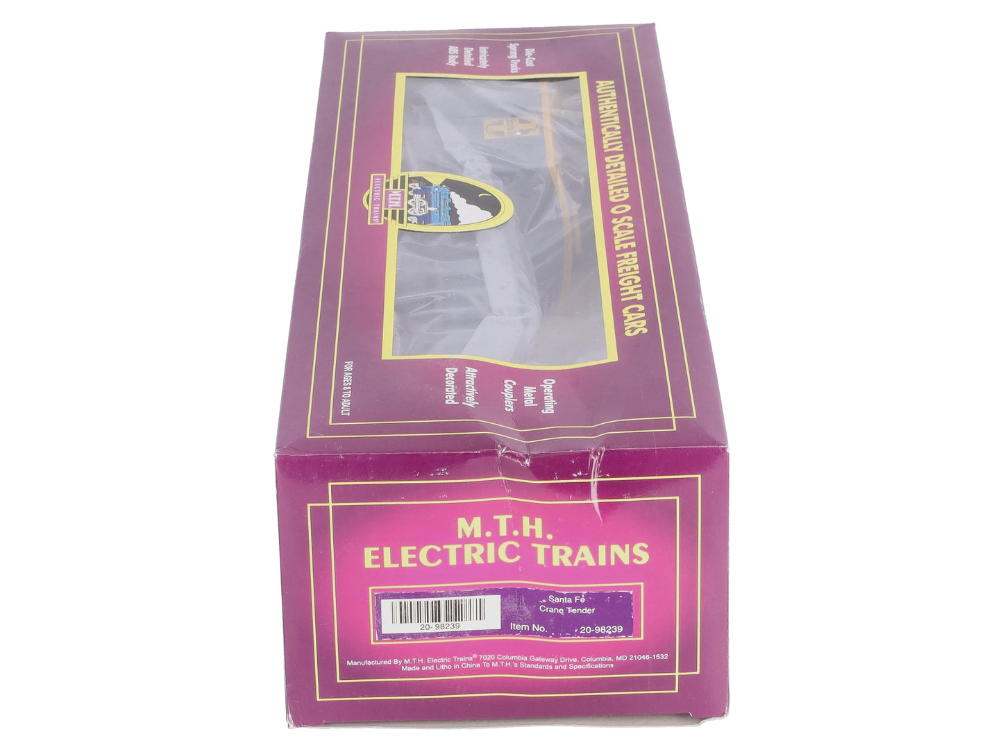 MTH 20-98239 O Gauge AT&SF Crane Tender Car #191493 LN/Box