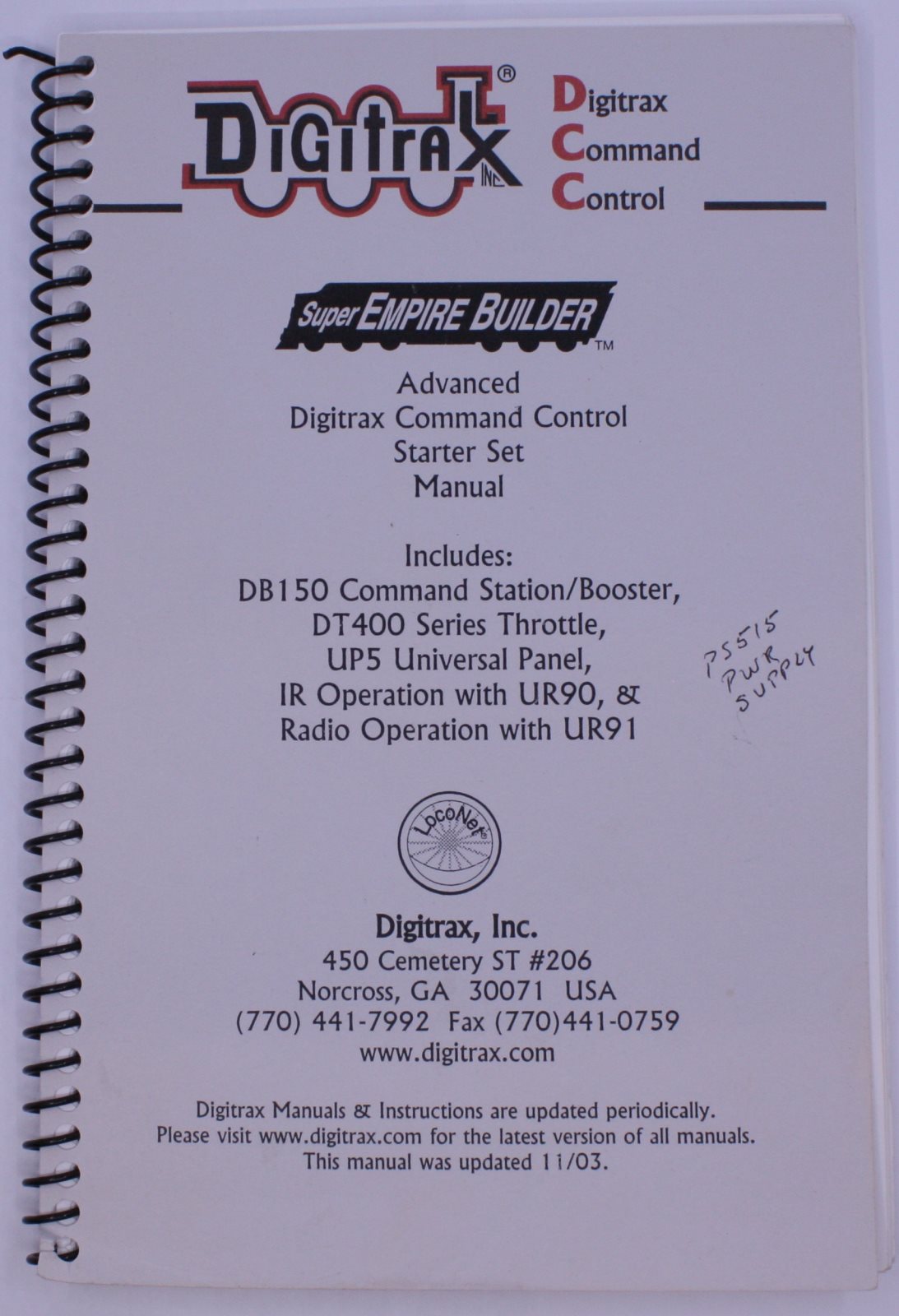 Digitrax 11/03DM Advanced Digitrax Command Control Starter Set Manual