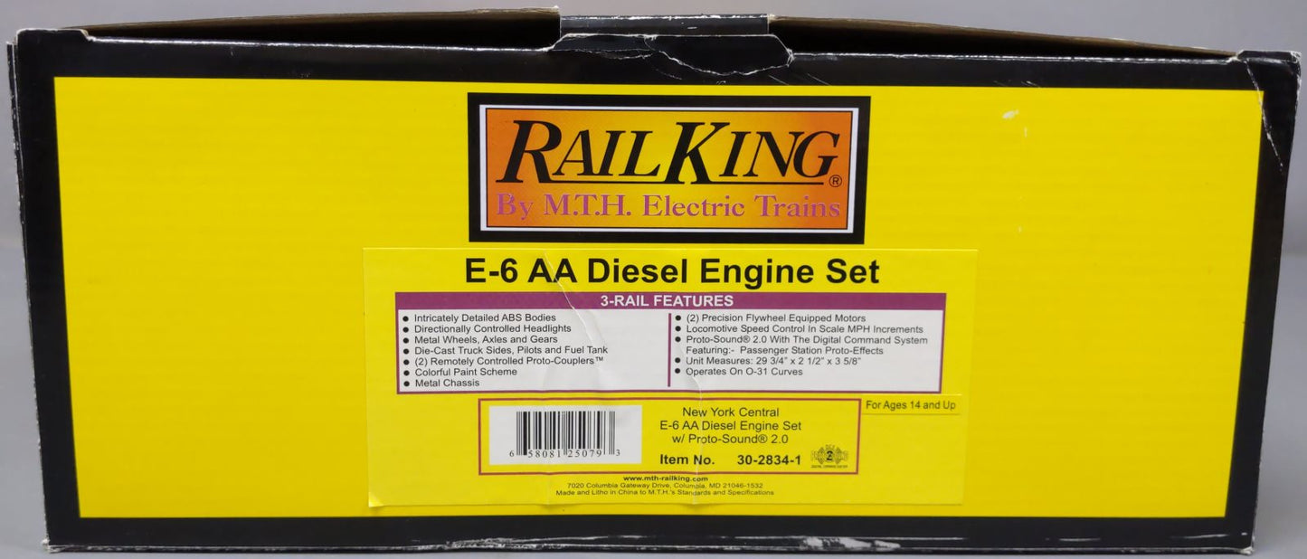 MTH 30-2834-1 New York Central E-6 AA Diesel Engine Set w/PS 2.0 #4015/4016
