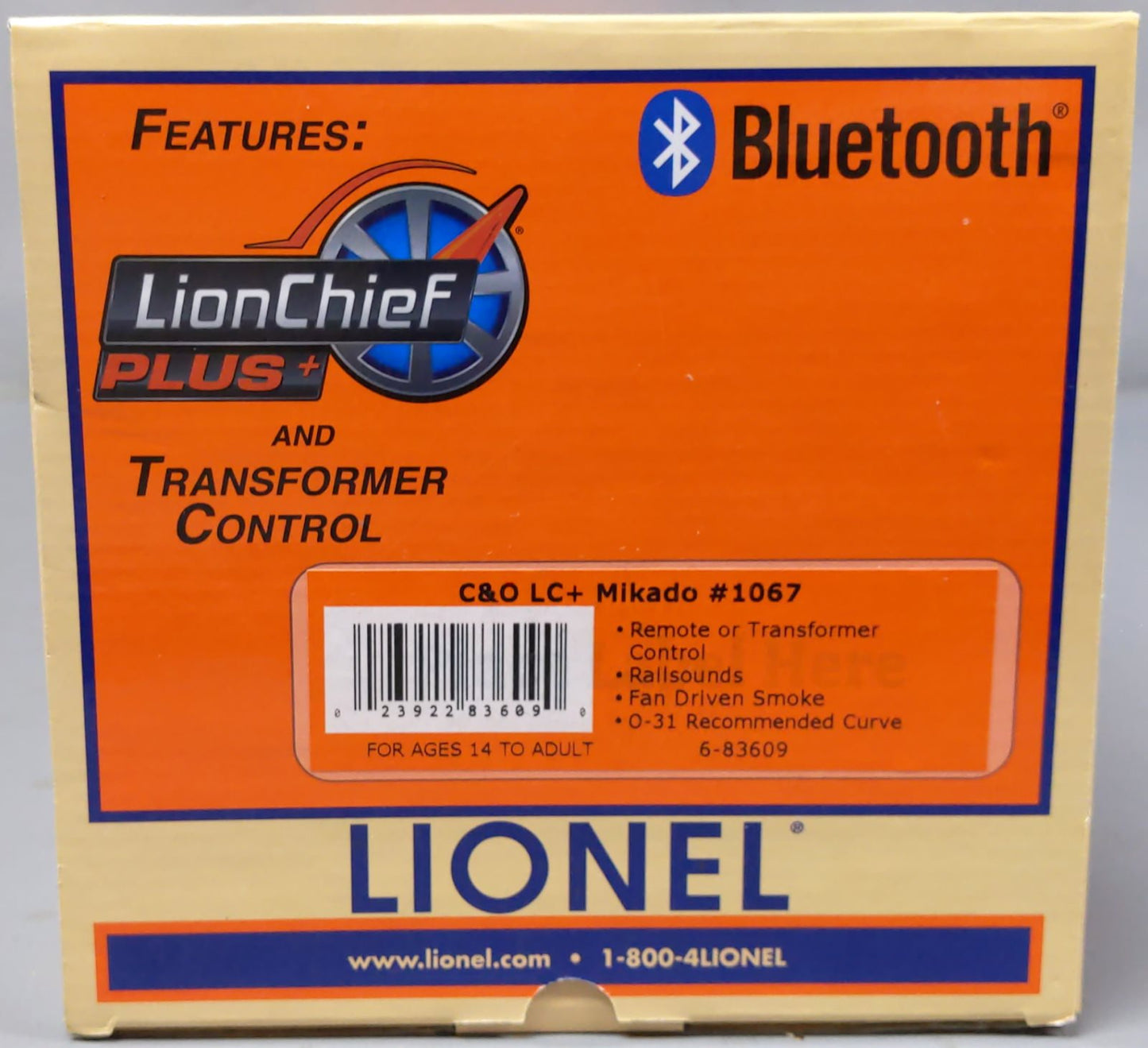 Lionel 6-83609 O Chesapeake & Ohio Lionchief Plus Mikado Steam Locomotive #1067