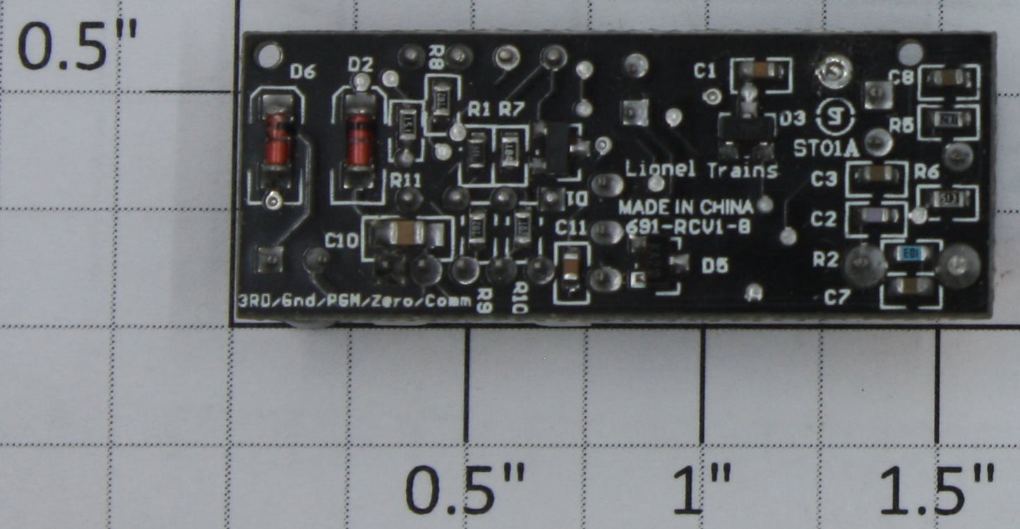 Lionel 691-RCV1-B01 Communication Receiver PCB Circuit Board