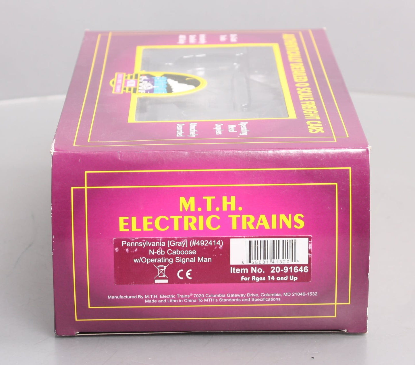 MTH 20-91646 O Pennsylvania Premier N-6b Caboose w/Operating Signal Man #492414