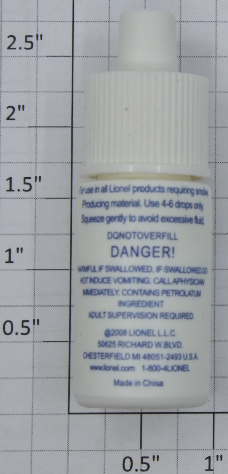 Lionel 6-02920 White Bottle MPC Smoke Fluid - .3 oz. Bottle
