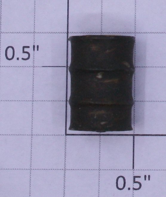 QMC 100-50 O Gauge Plastic Army Green Oil Drums Dimensions: 3/4" x 1/2"