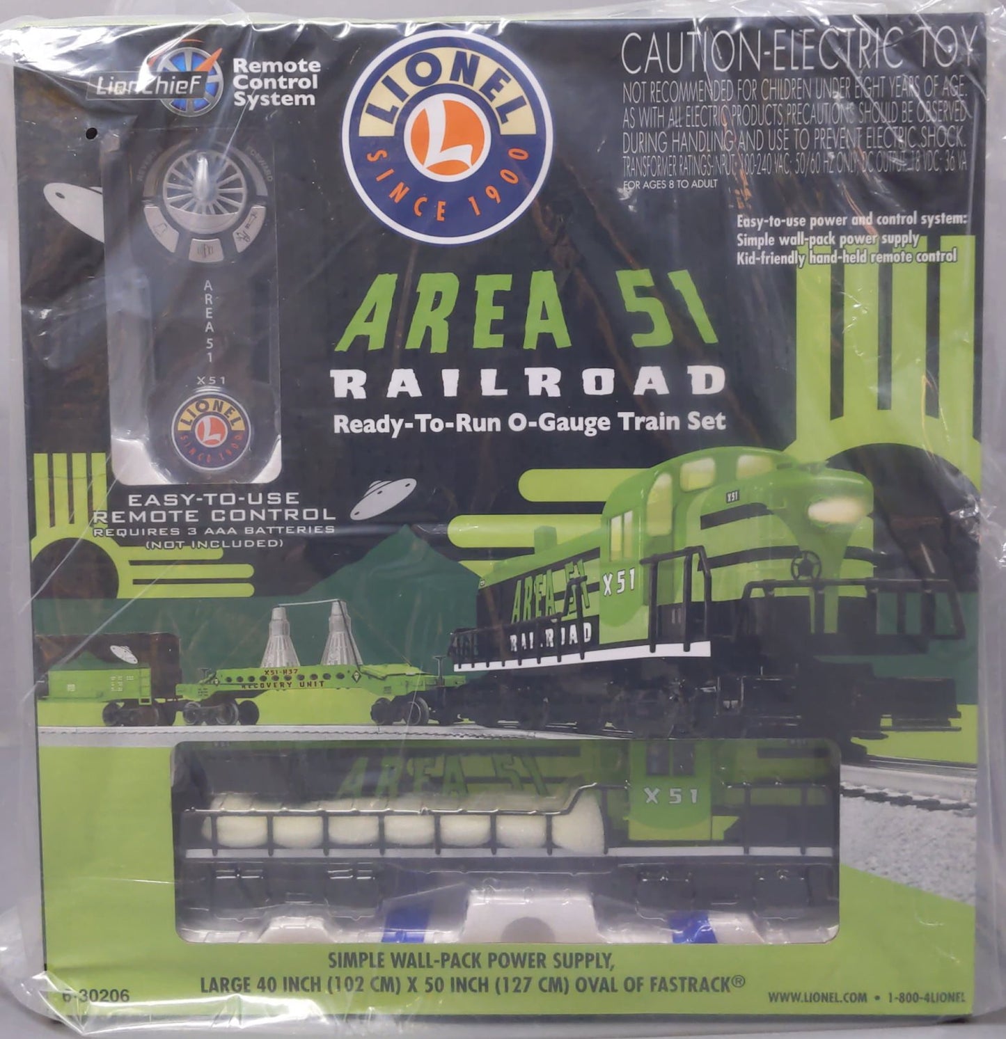 Lionel 6-30206 Area 51 LionChief RS3 O Gauge Diesel Freight Train Set