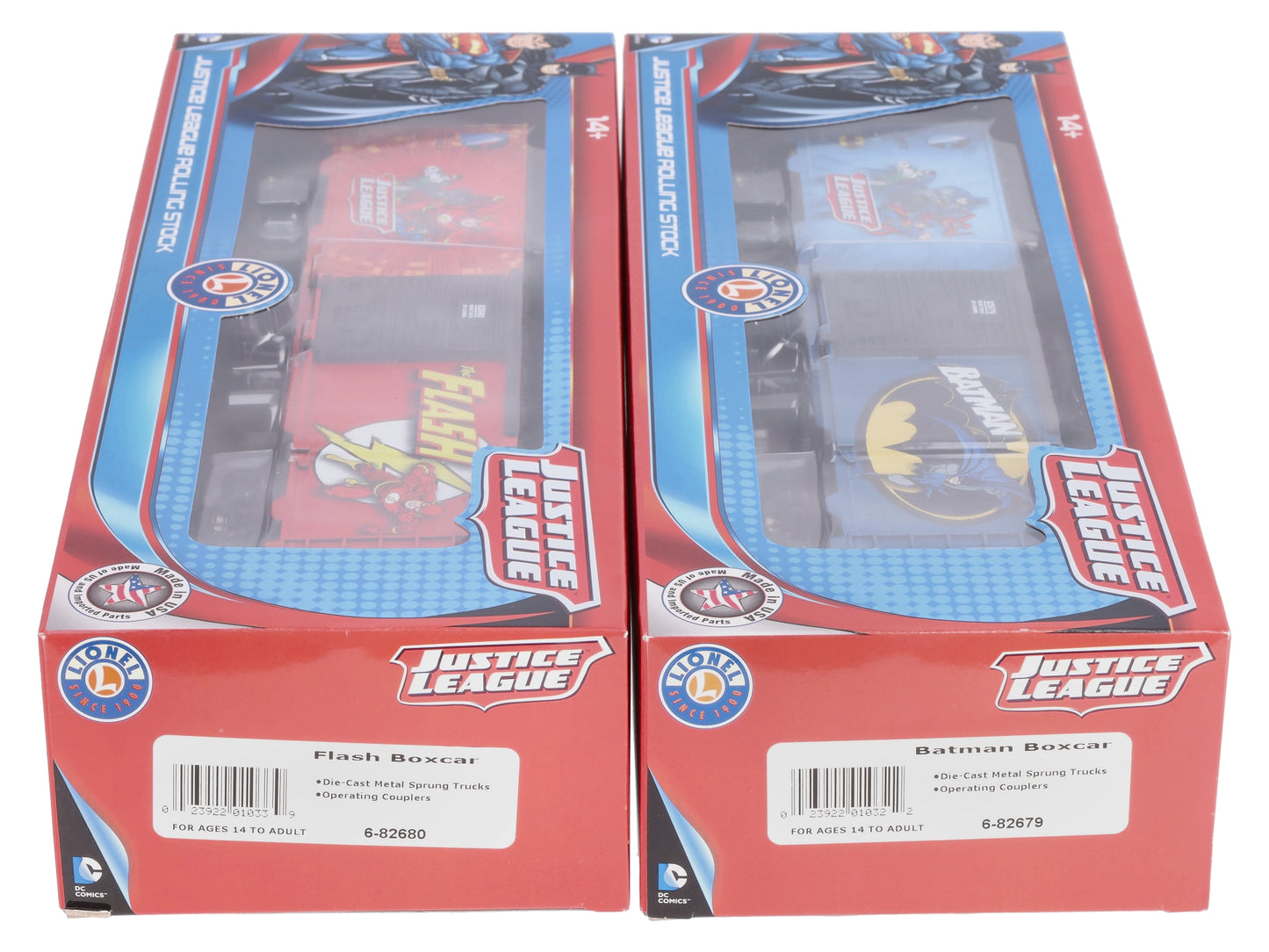Lionel 6-82683 O Justice League Batman/The Flash Boxcar 3-Rail (Pack of 2)