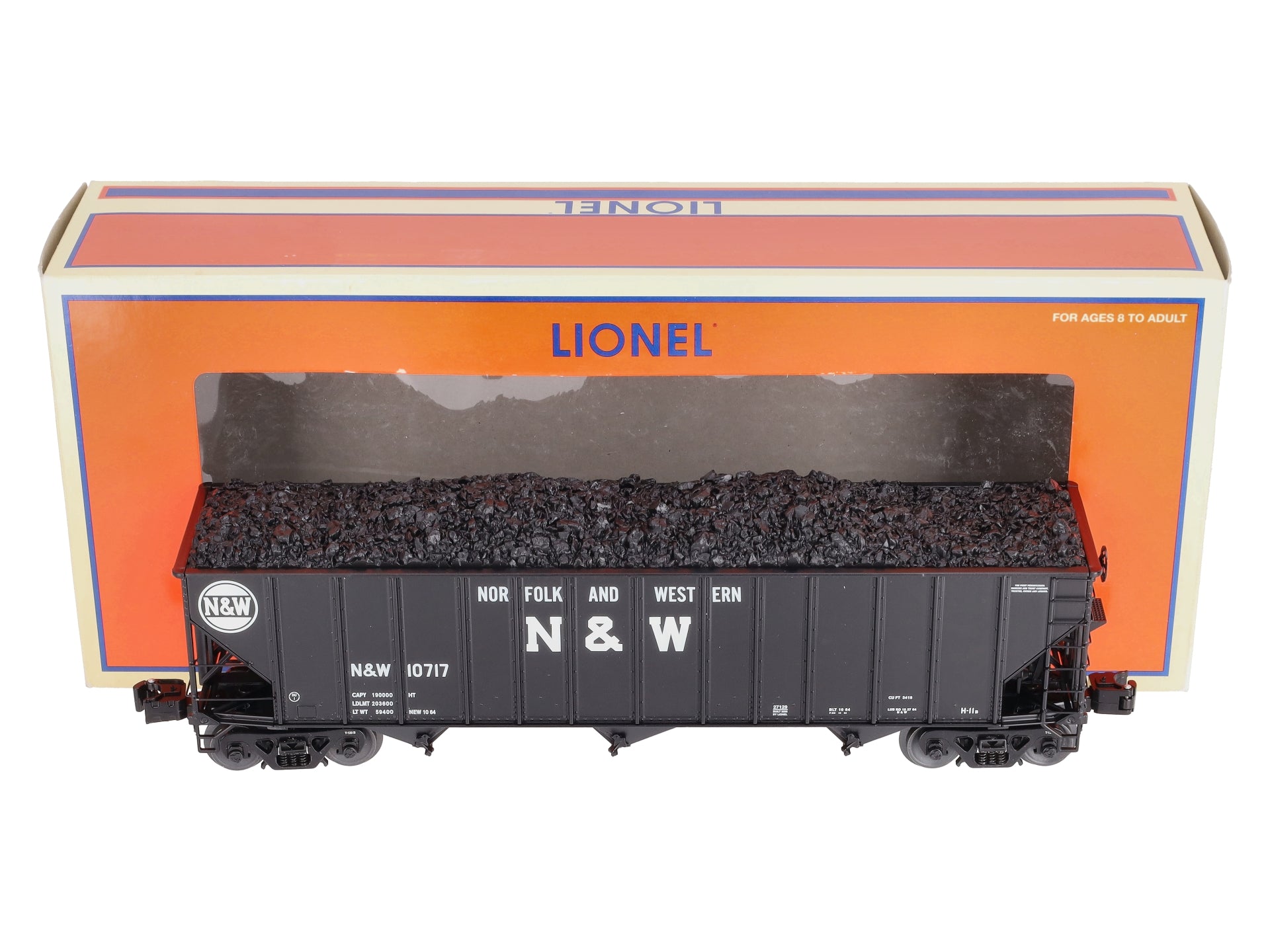 Lionel 6-271296 O Gauge Norfolk & Western 3-Bay Open Hopper #10717