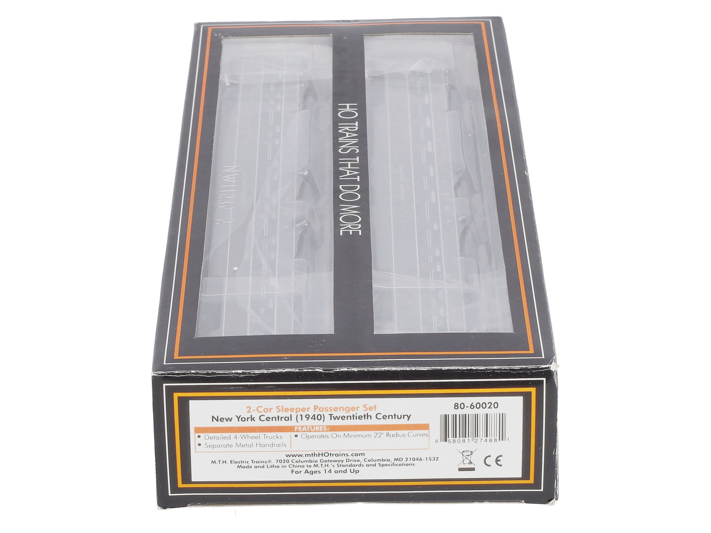 MTH 80-60020 HO New York Central 1940 Sleeper Passenger Car Set (Set of 2)