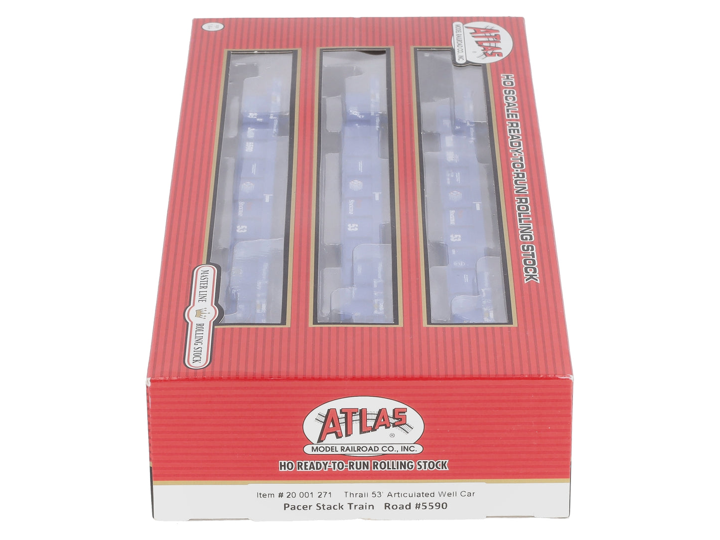 Atlas 20001271 HO Pacer Stack Train Thrall 53' Articulated Well Car #5590