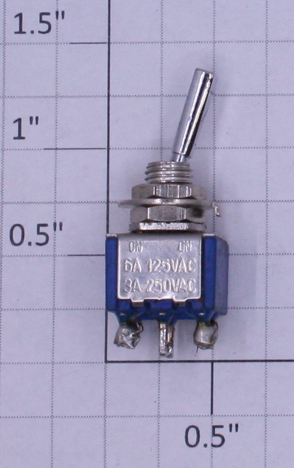 Radio Shack 275-664X DPDT Mini Center-Off Chrome Lever Toggle Switch 6A @ 125VAC