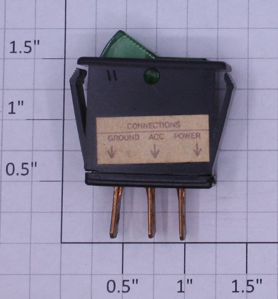 Acme ROC-006 SPDT Green Illuminated Rocker Switch