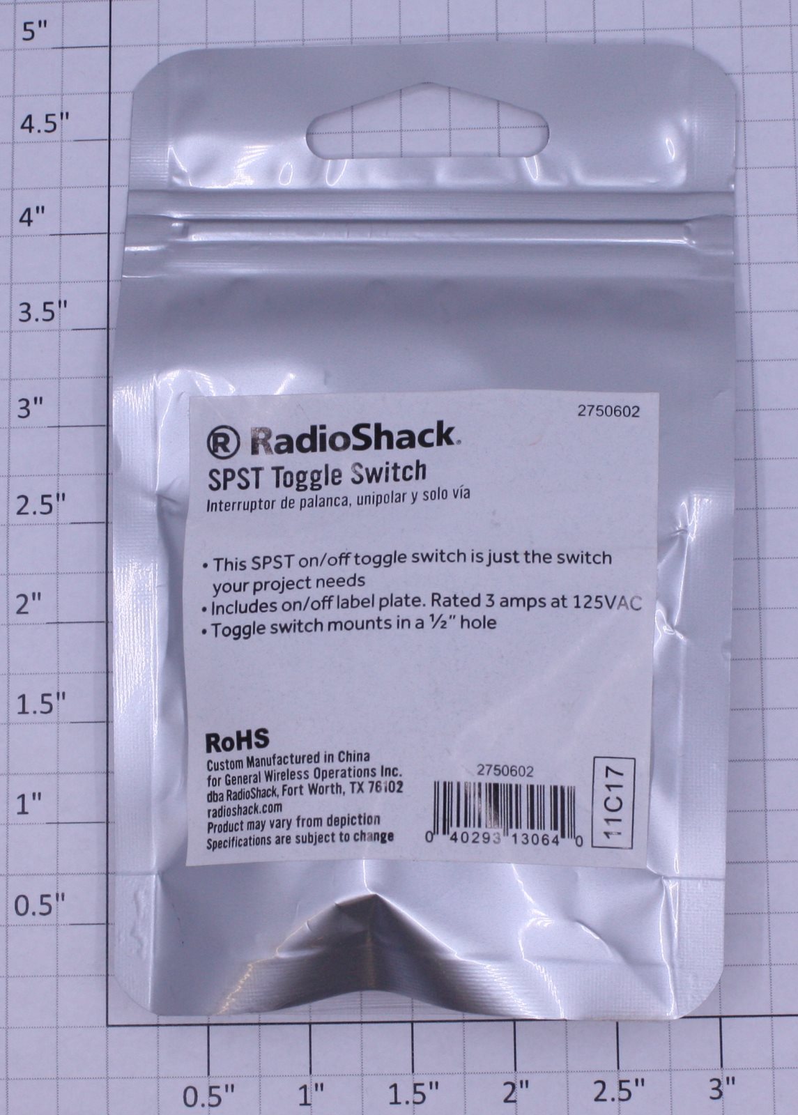 Radio Shack 275-602 SPST On/Off Toggle Switch