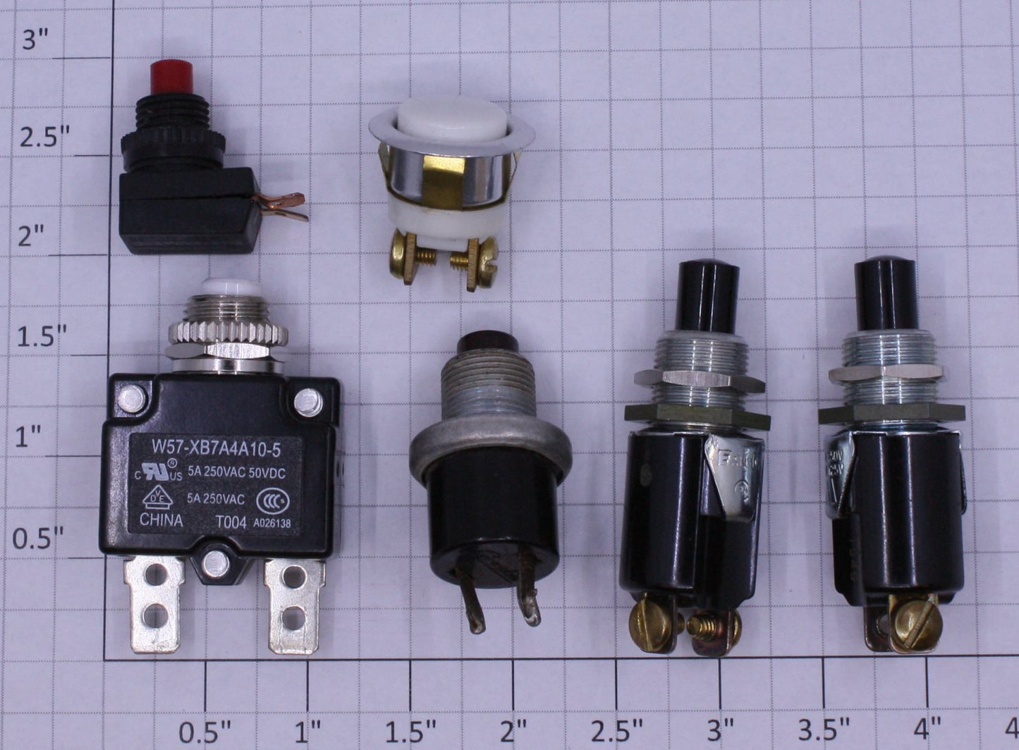 Acme 0827-11 Momentary Push Button Switch Assortment (Pack of 6)