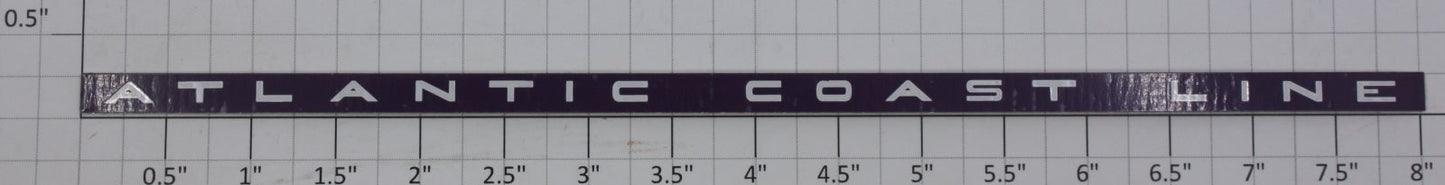 Lionel 19155-10 Atlantic Coast Line Aluminum Passenger Car Nameplate
