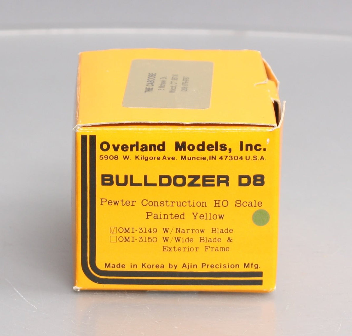 Overland OMI-3149 1:87 Yellow Pewter D8 w/Narrow Blade Bulldozer Diecast LN/Box