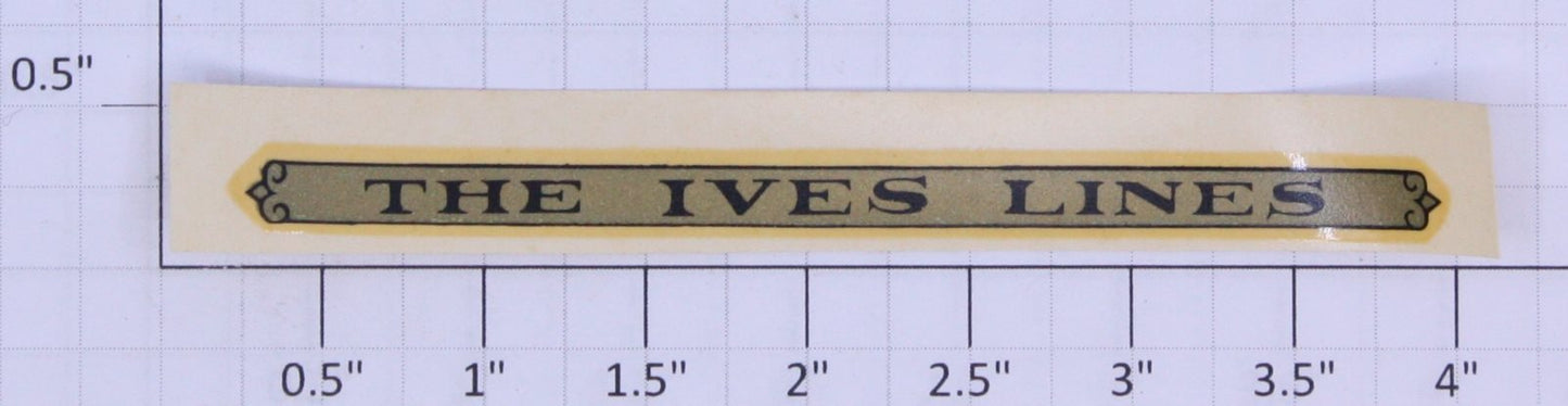 Ives I-1600 "THE IVES LINES" Water Soluble Decal