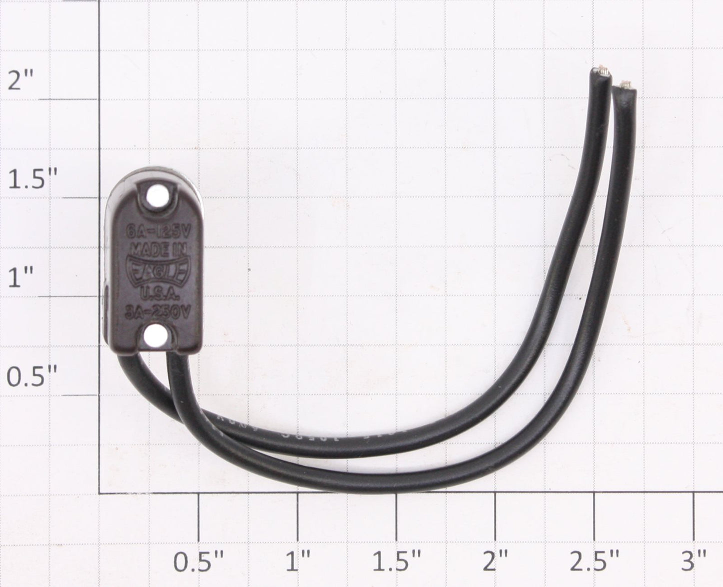 Acme 0827-06 SPST On/Off Toggle Switch with Leads 6A @ 125VAC