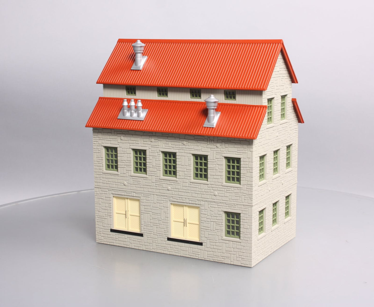 MTH 30-90188 O Granary Layout Building Gray Stone w/Red Oxide Roof