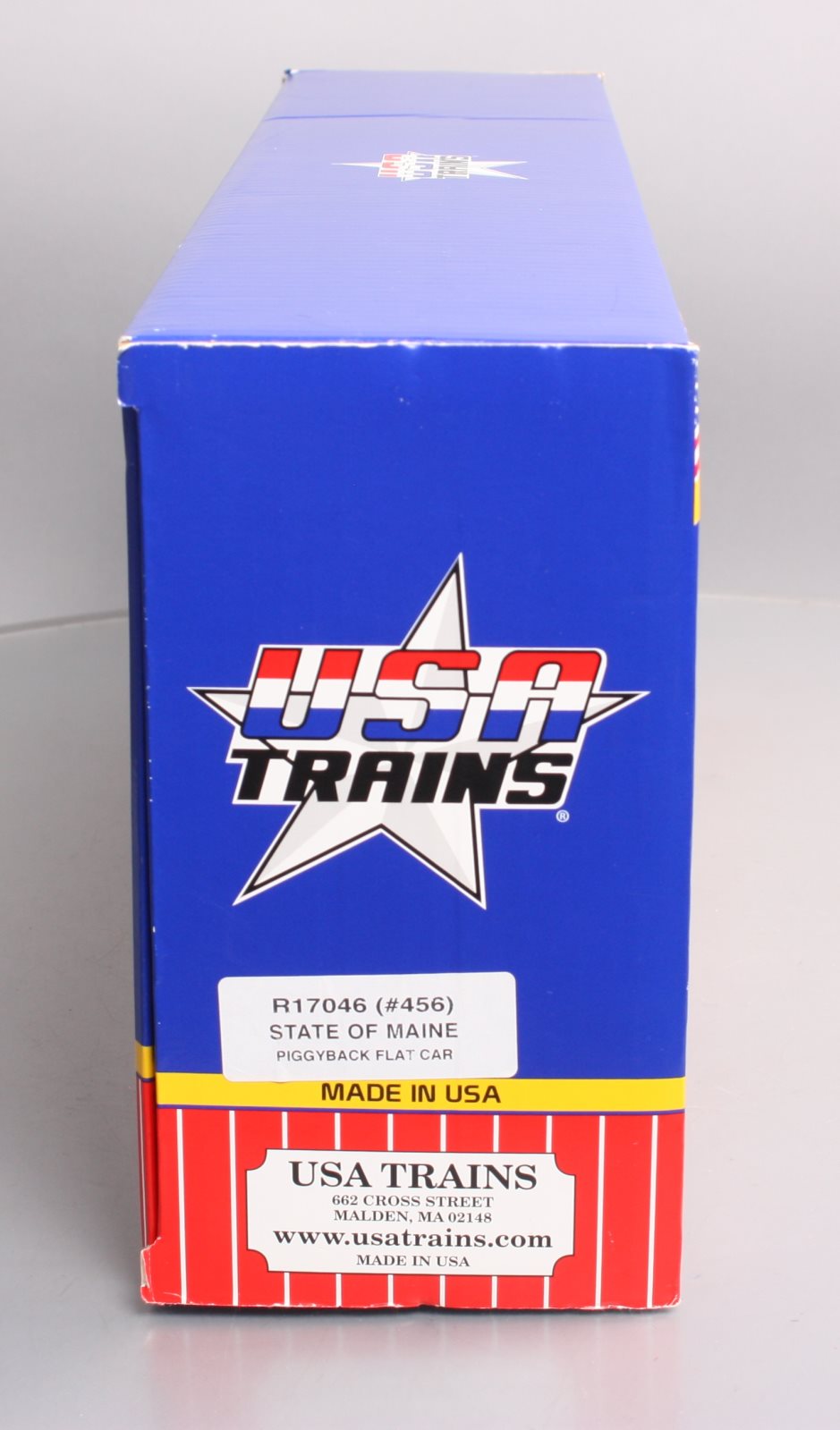 USA Trains R17046 G Scale Bangor & Aroostook Piggyback Flatcar #456 w/ Trailer