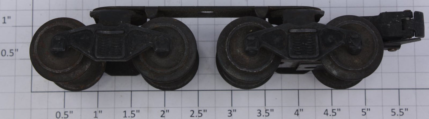 Lionel 480-100 O 8-Wheel Bar-End Depressed Flat Car Operating Coupler Trucks