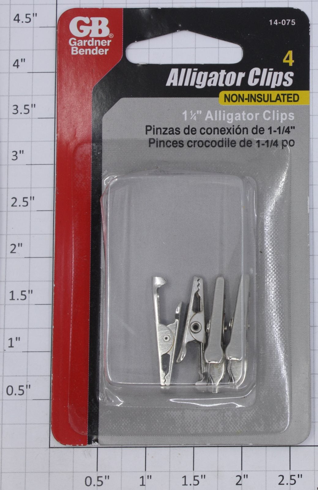 Gardner Bender 14-075 Non-Insulated 1-1/4" Alligator Clips (Box of 4)