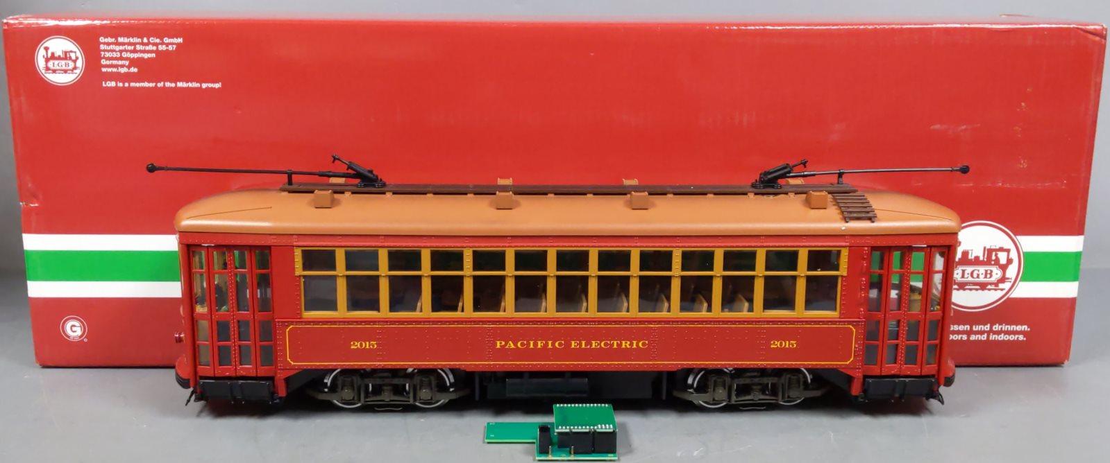LGB 20381 G Los Angeles Electric Streetcar, Red/Yellow #2015 – Trainz