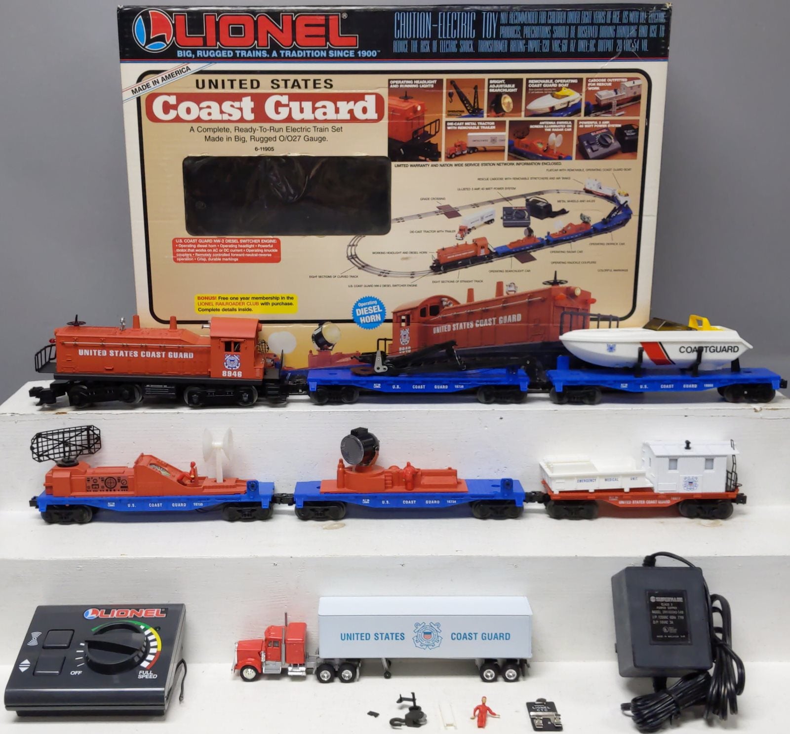 Lionel 6-11905 O Gauge U.S. Coast Guard Diesel Train Set EX